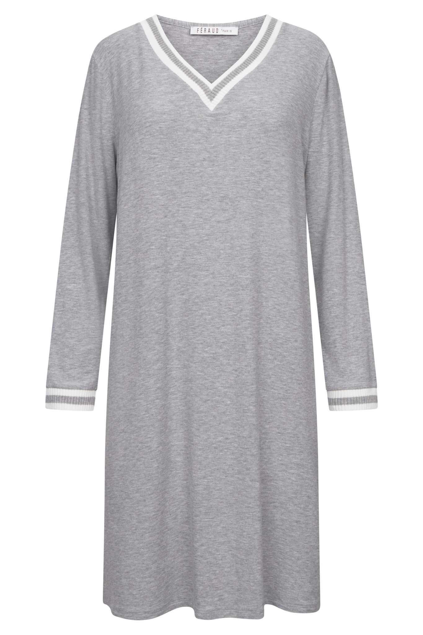 Féraud Nightgown front view in Heather Grey