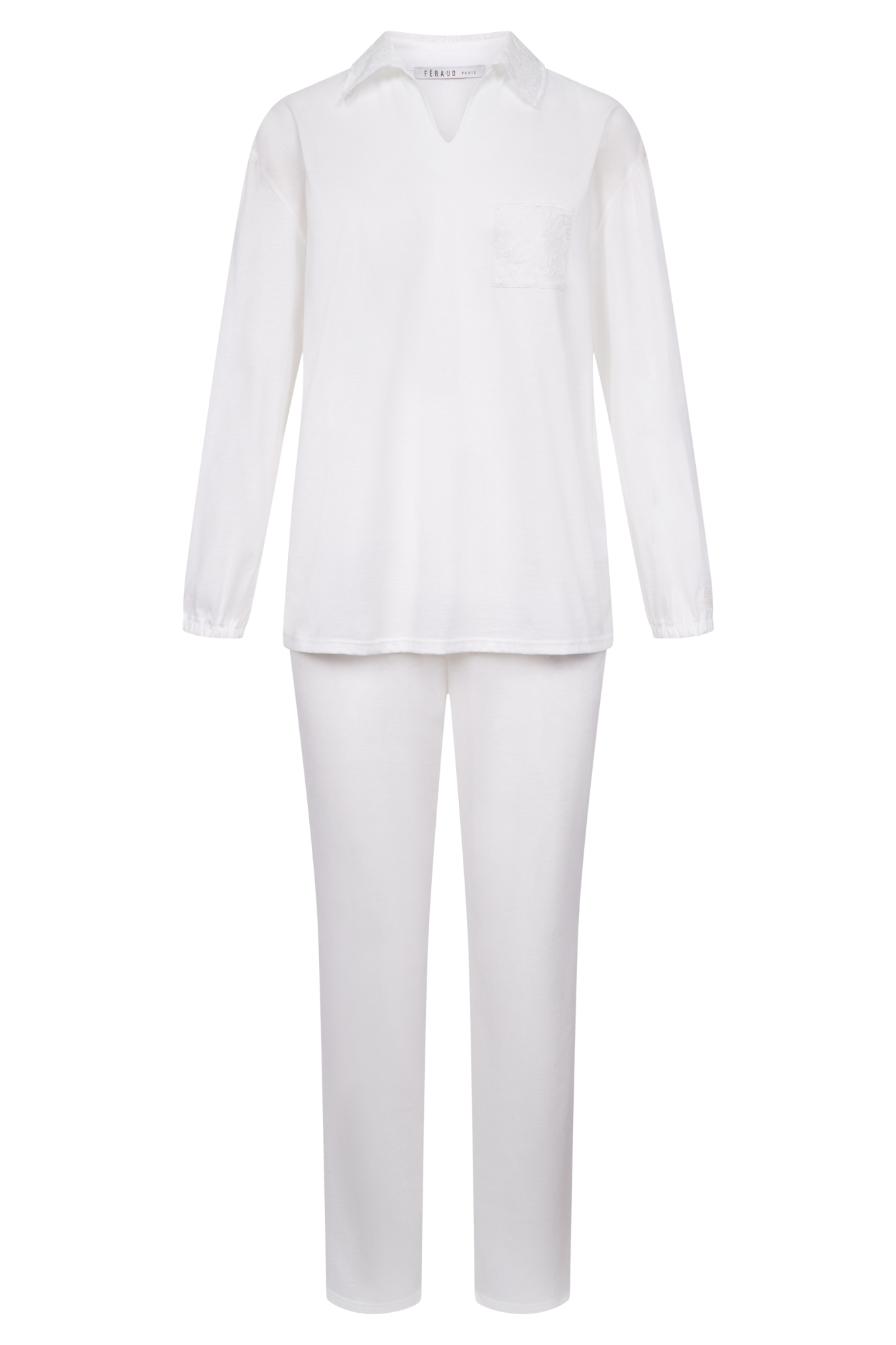 Féraud Pyjamas front view in Ivory