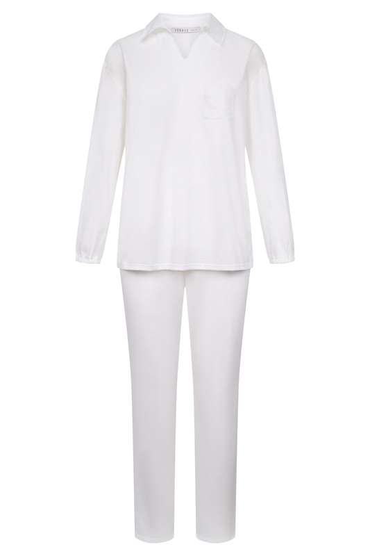 Féraud Pyjamas front view in Ivory