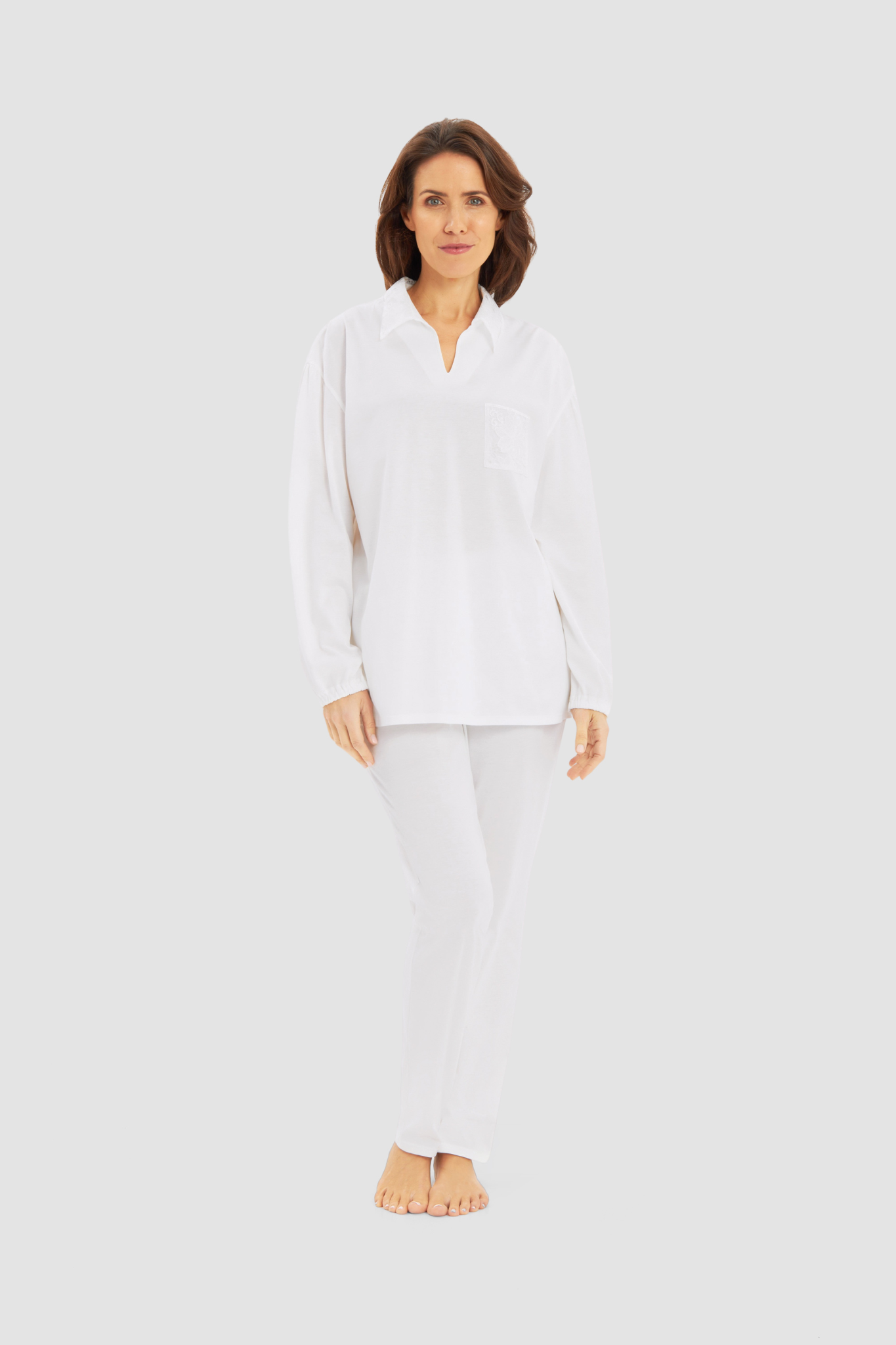 Féraud Pyjamas on model in Ivory