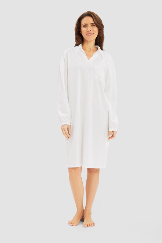 Féraud Nightgown on model in Ivory