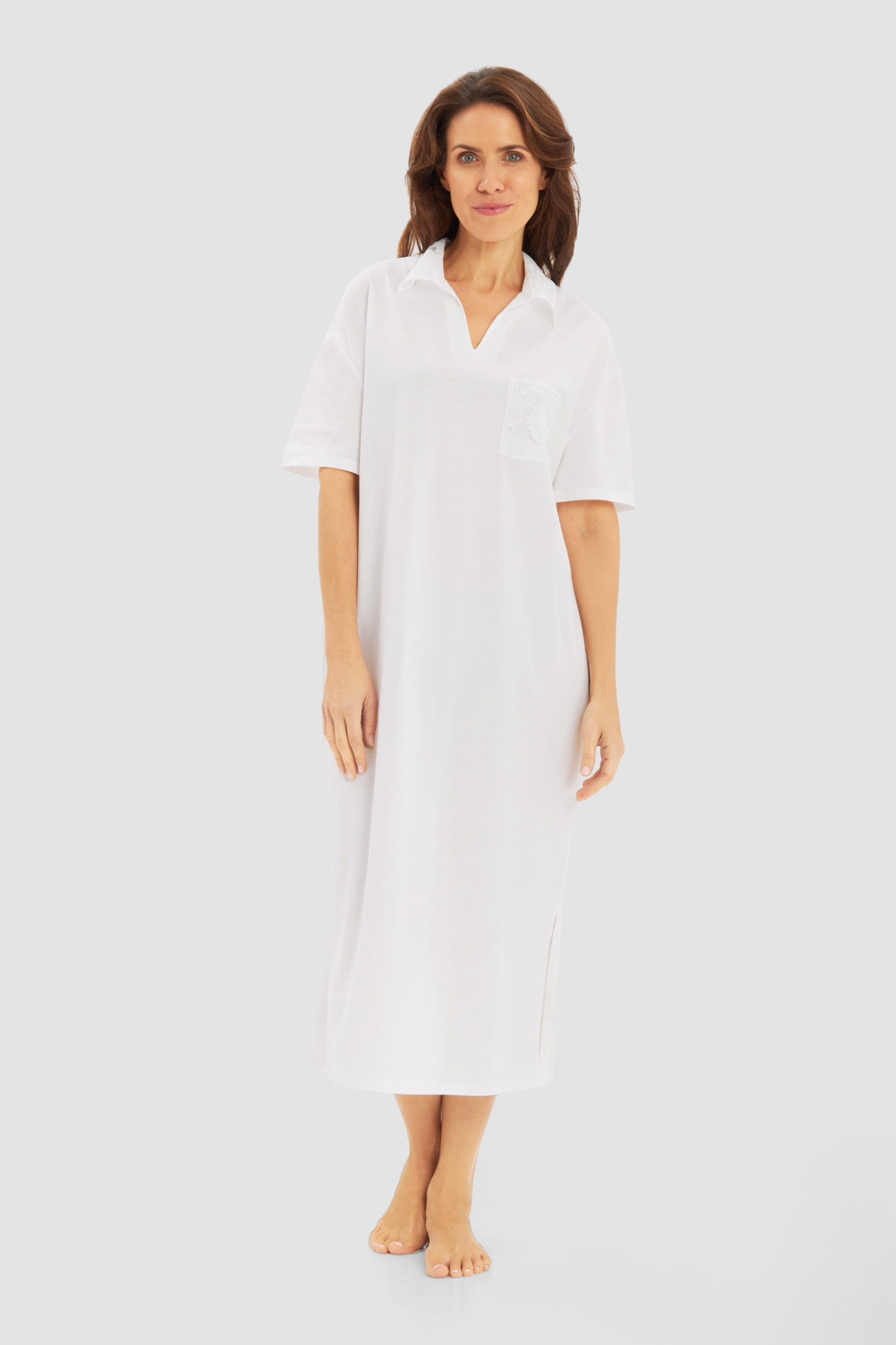 Féraud Nightgown on model in Ivory