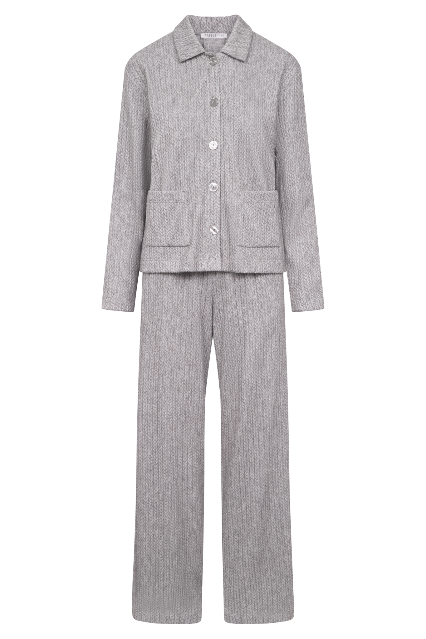 Féraud Lounge Set front view in Heather Grey