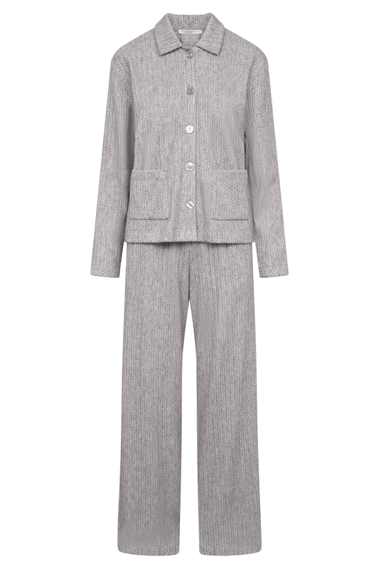 Féraud Lounge Set front view in Heather Grey