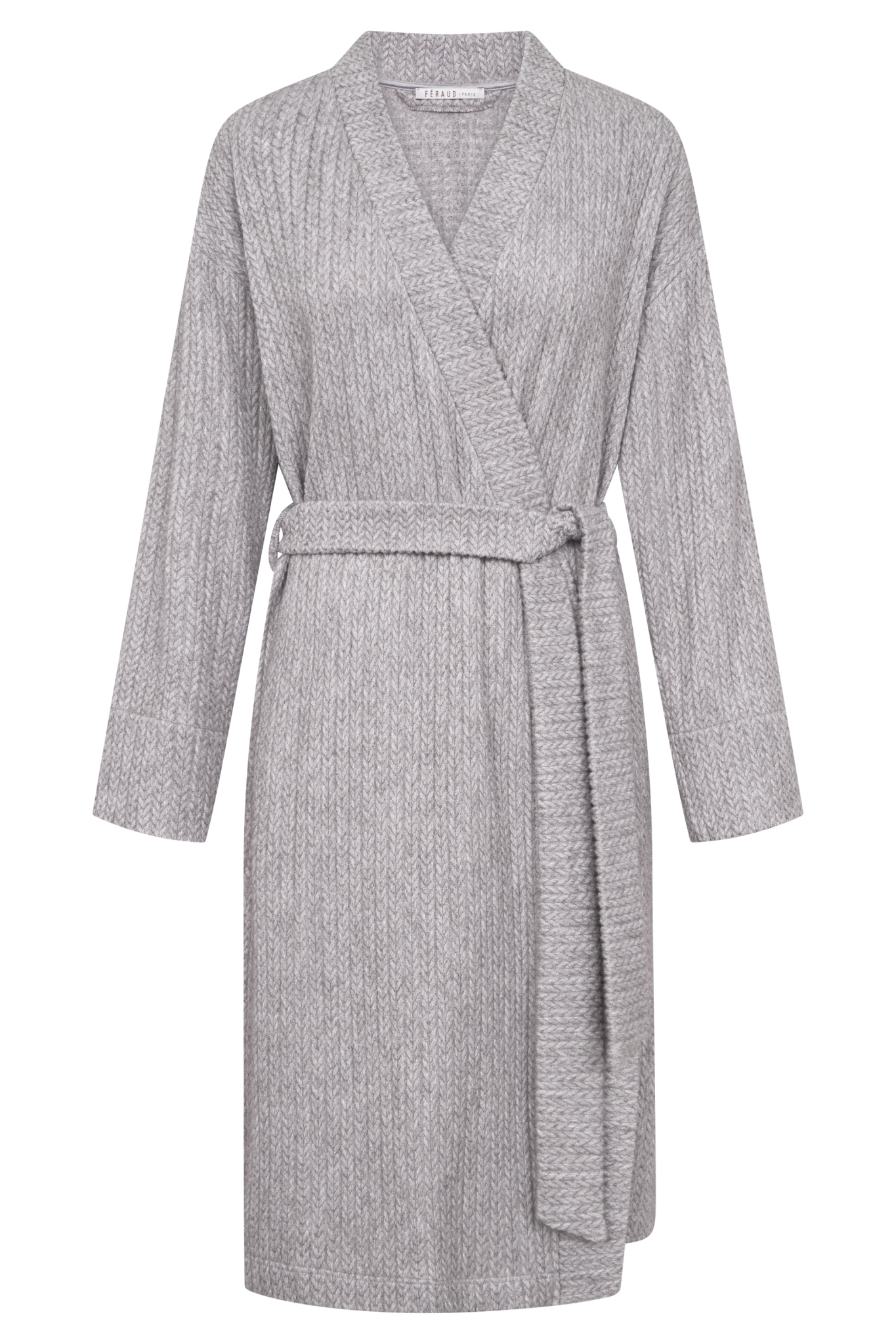 Féraud Robe front view in Heather Grey