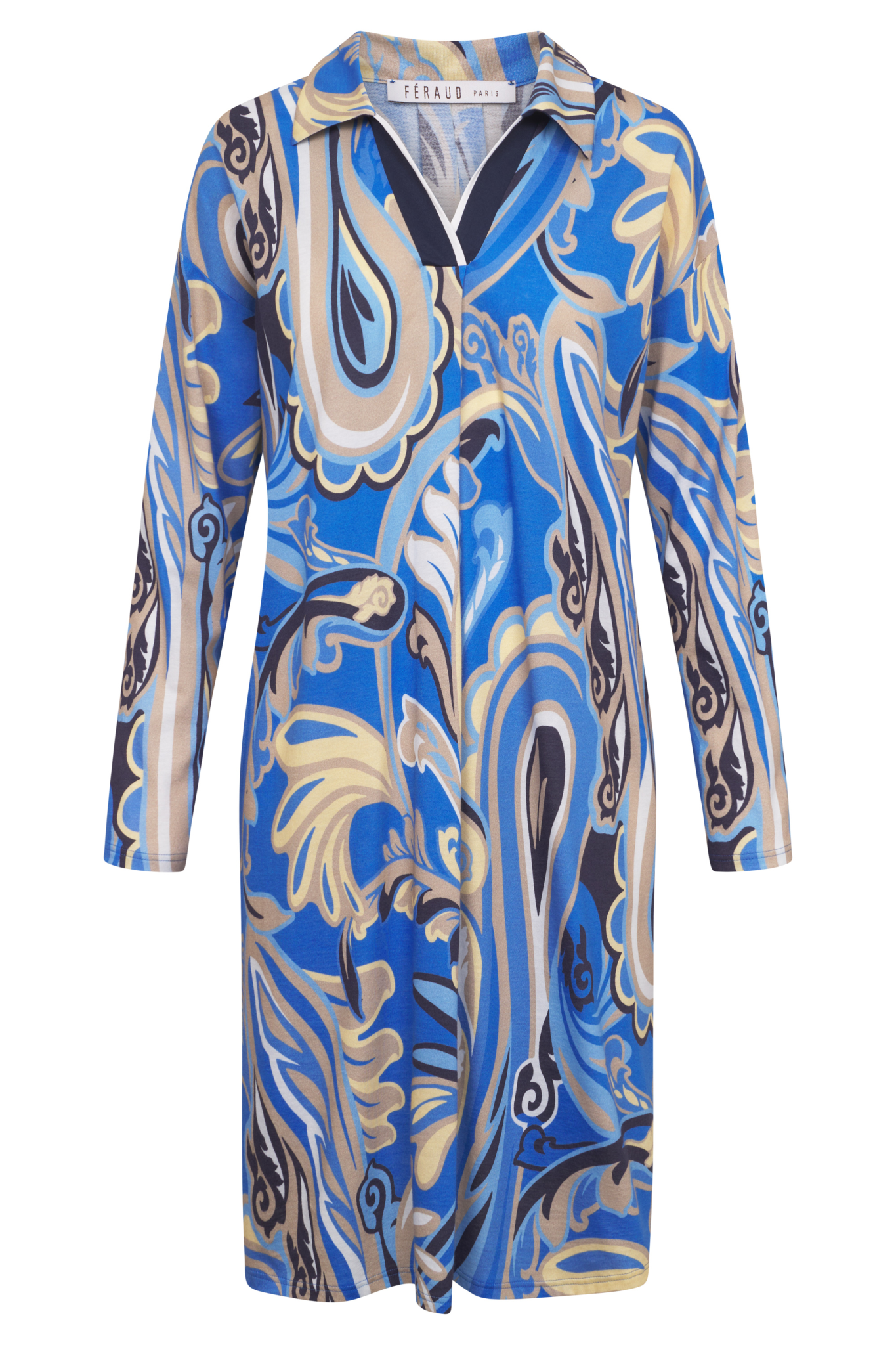 Féraud Nightgown front view in Big Paisley