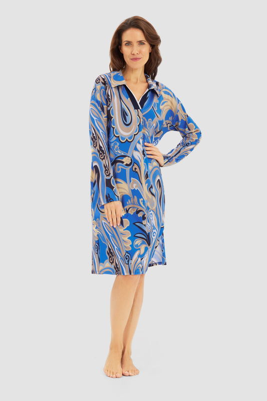 Féraud Nightgown on model in Big Paisley