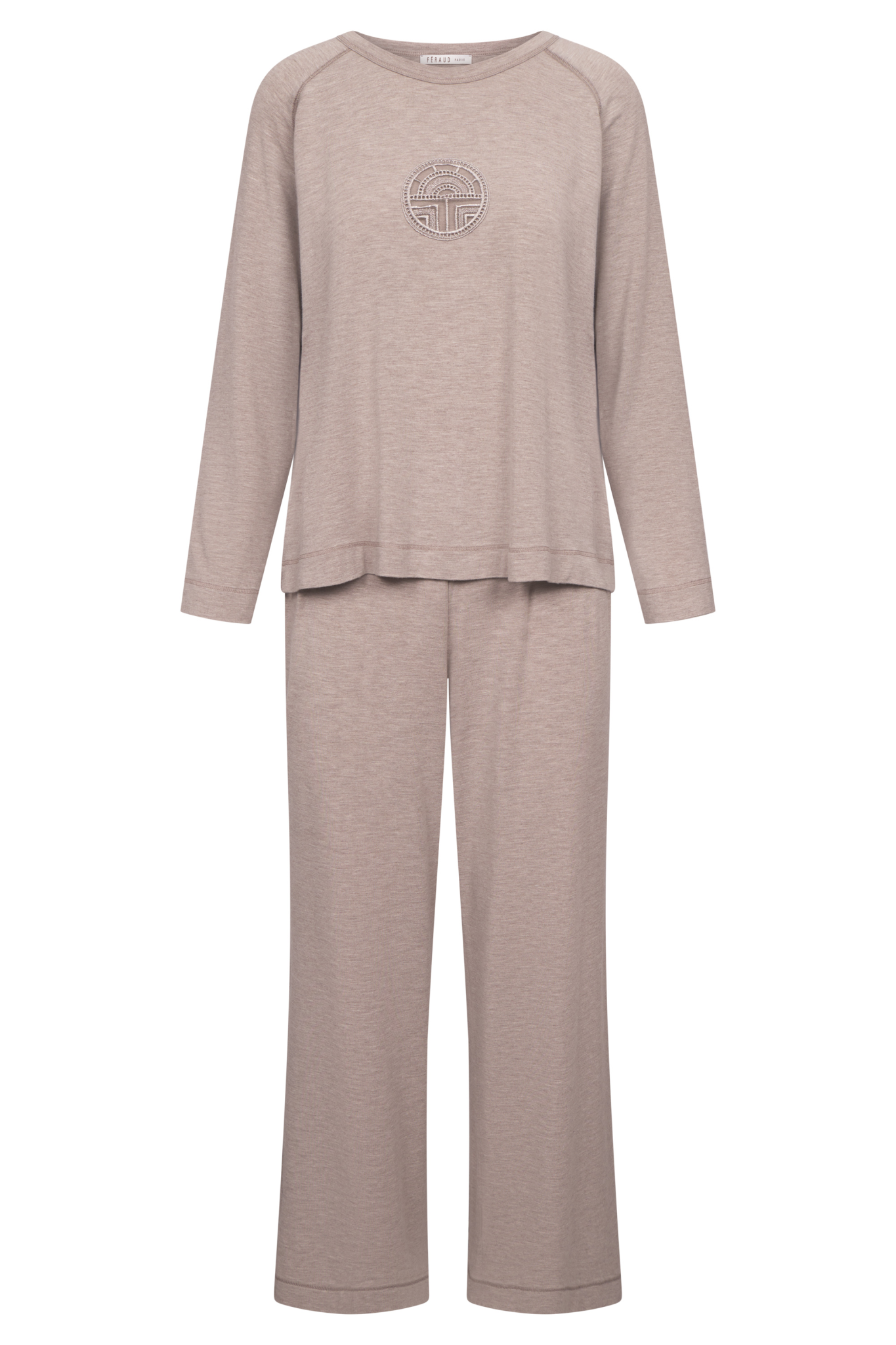 Féraud Pyjamas front view in Heather Sand