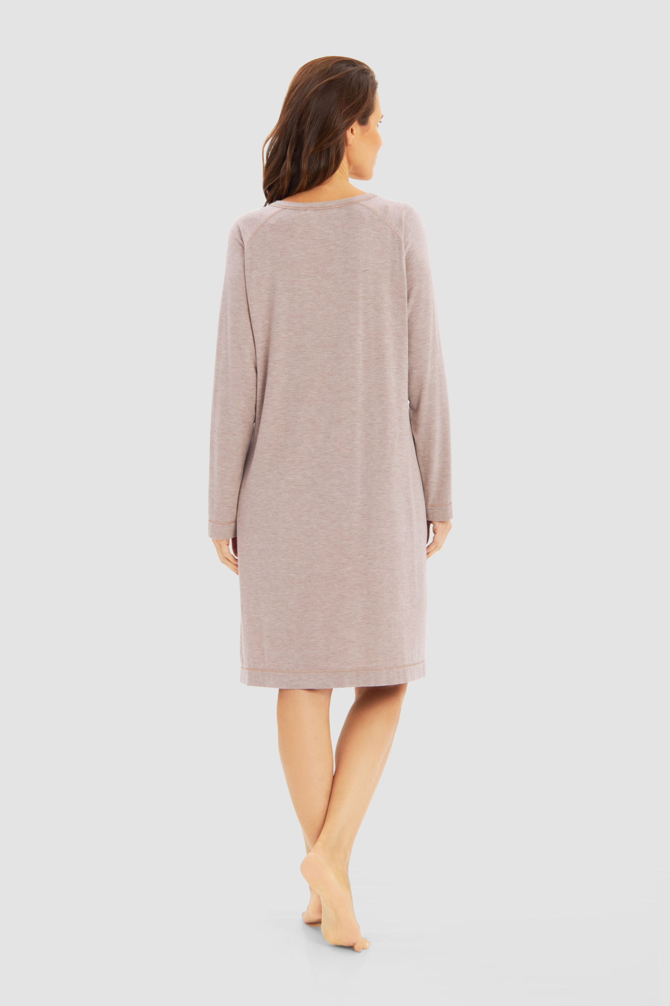 Féraud Nightgown back view in Heather Sand