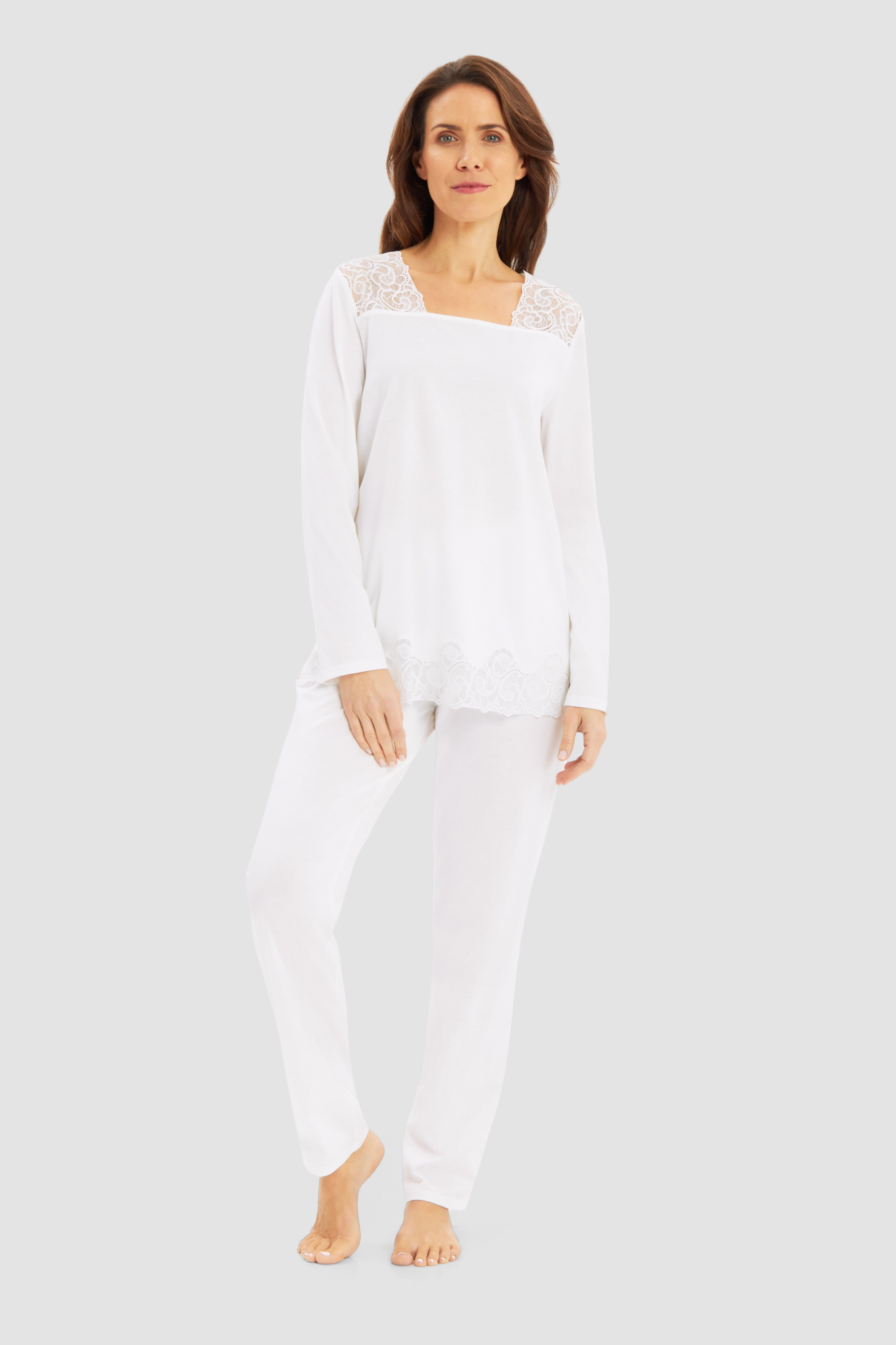 Féraud Pyjamas on model in Ivory