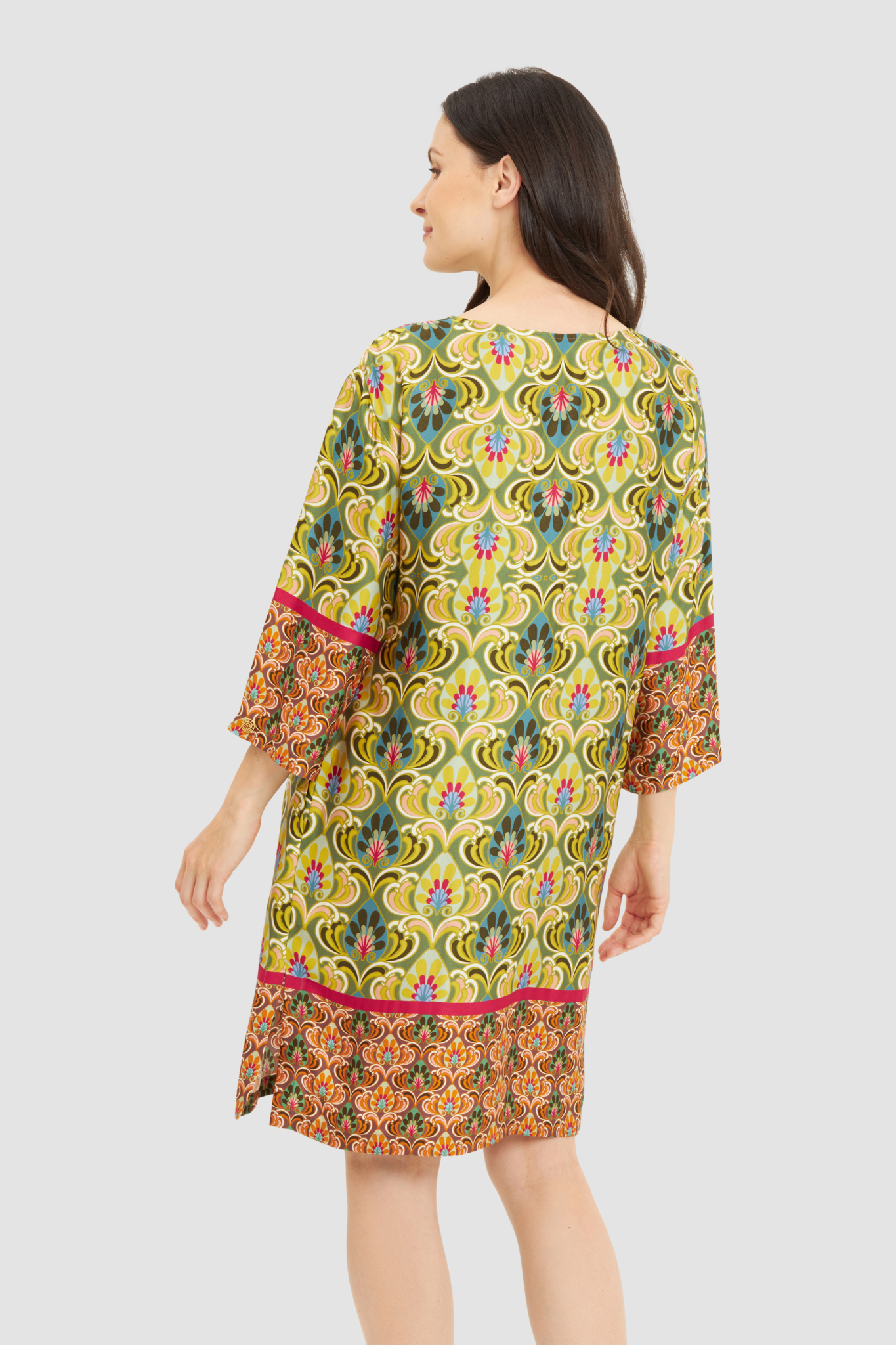 Féraud Beach Dress back view in Ornamental Mix