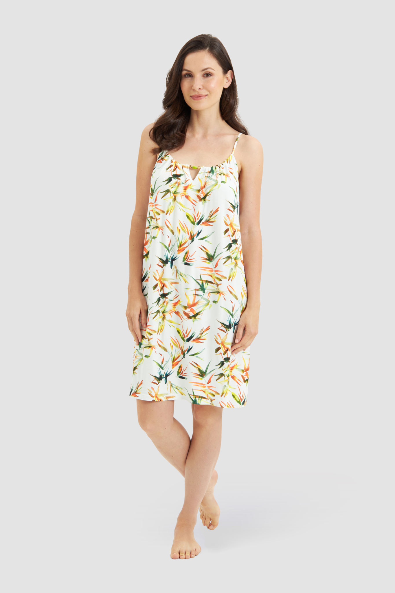 Féraud Beach Dress on model in Bamboo