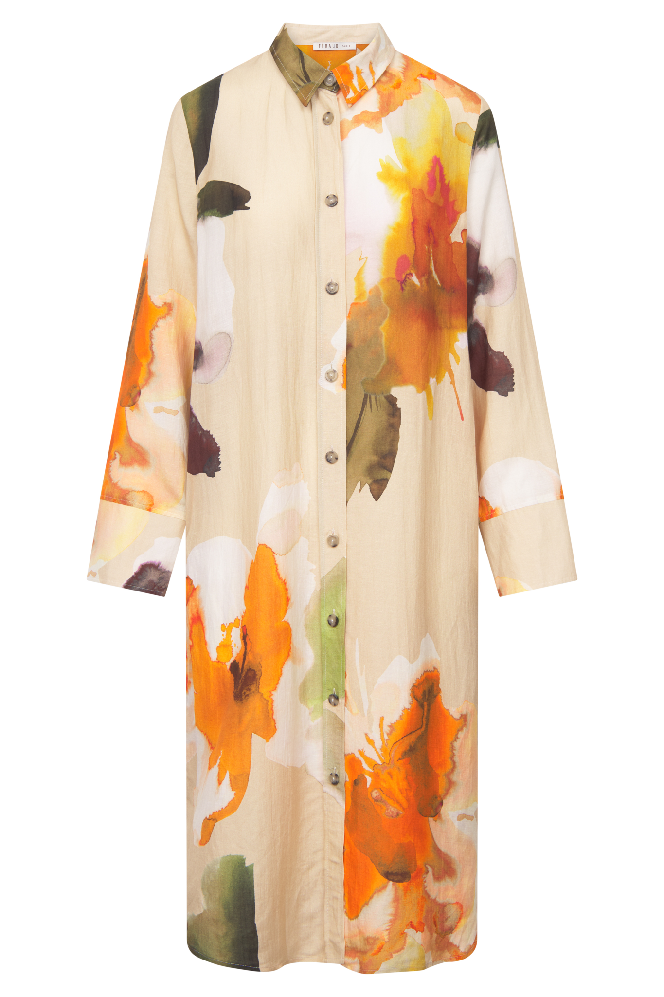 Féraud Beach Dress front view in Multicolor Flowers