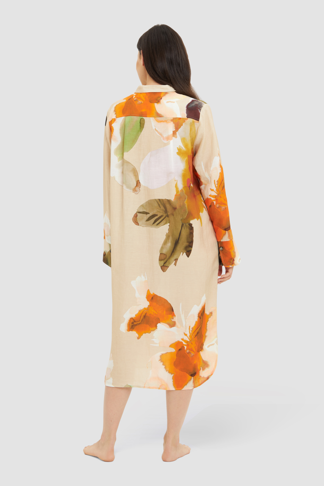 Féraud Beach Dress back view in Multicolor Flowers