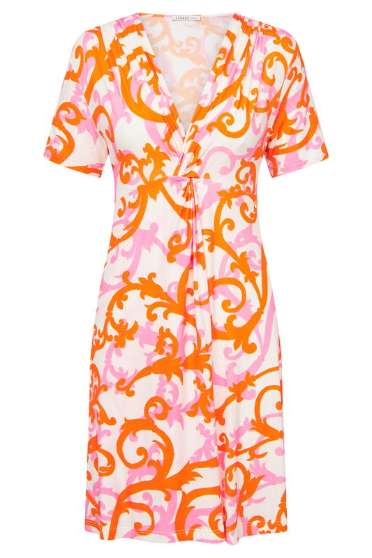 Féraud Beach Dress front view in Ornamental Print