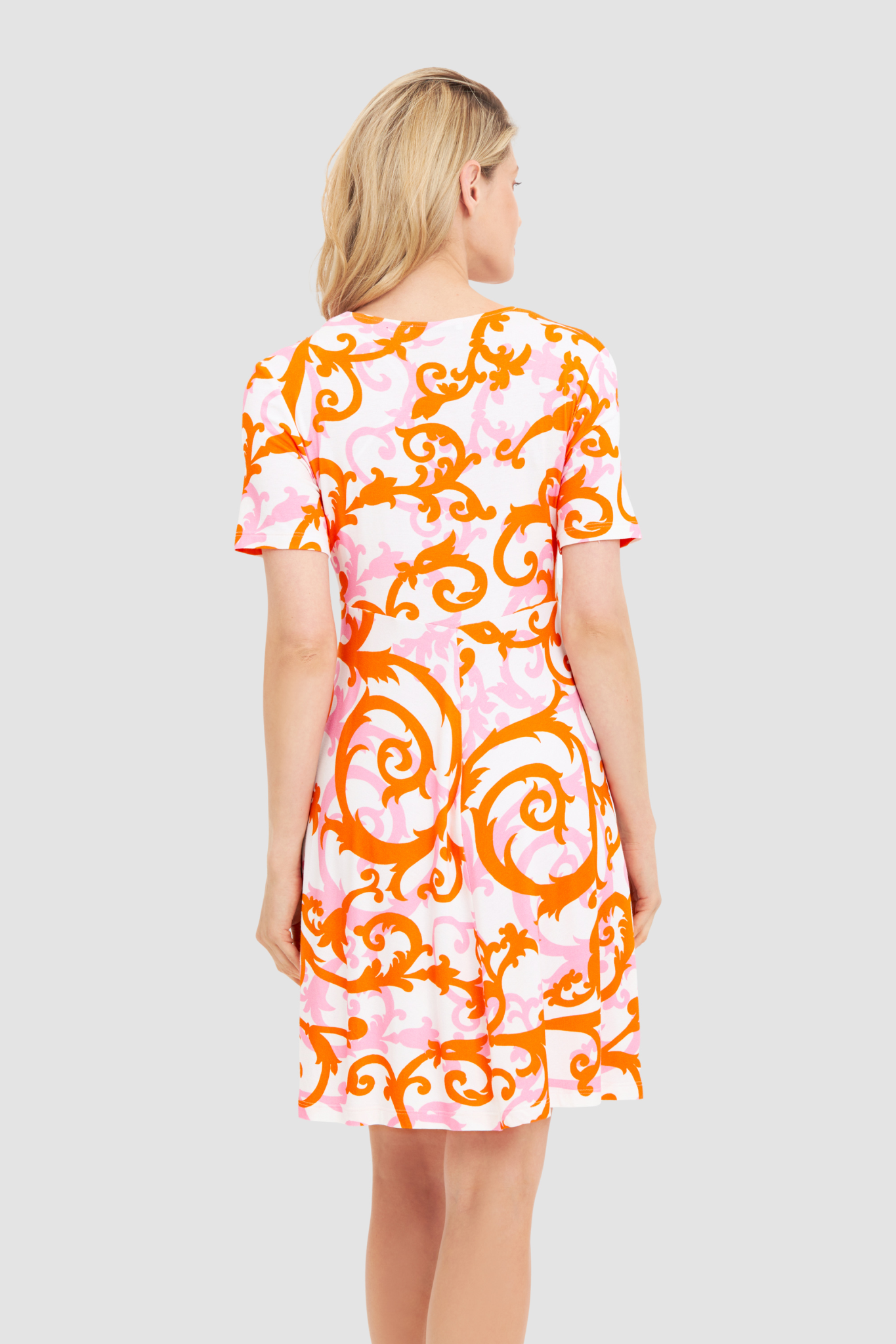 Féraud Beach Dress back view in Ornamental Print
