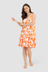 Féraud Beach Dress on model in Ornamental Print