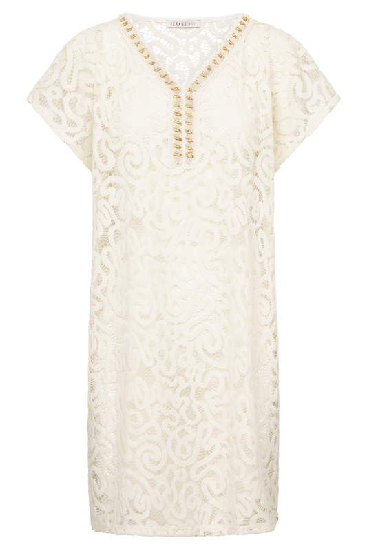 Féraud Beach Dress front view in Ivory
