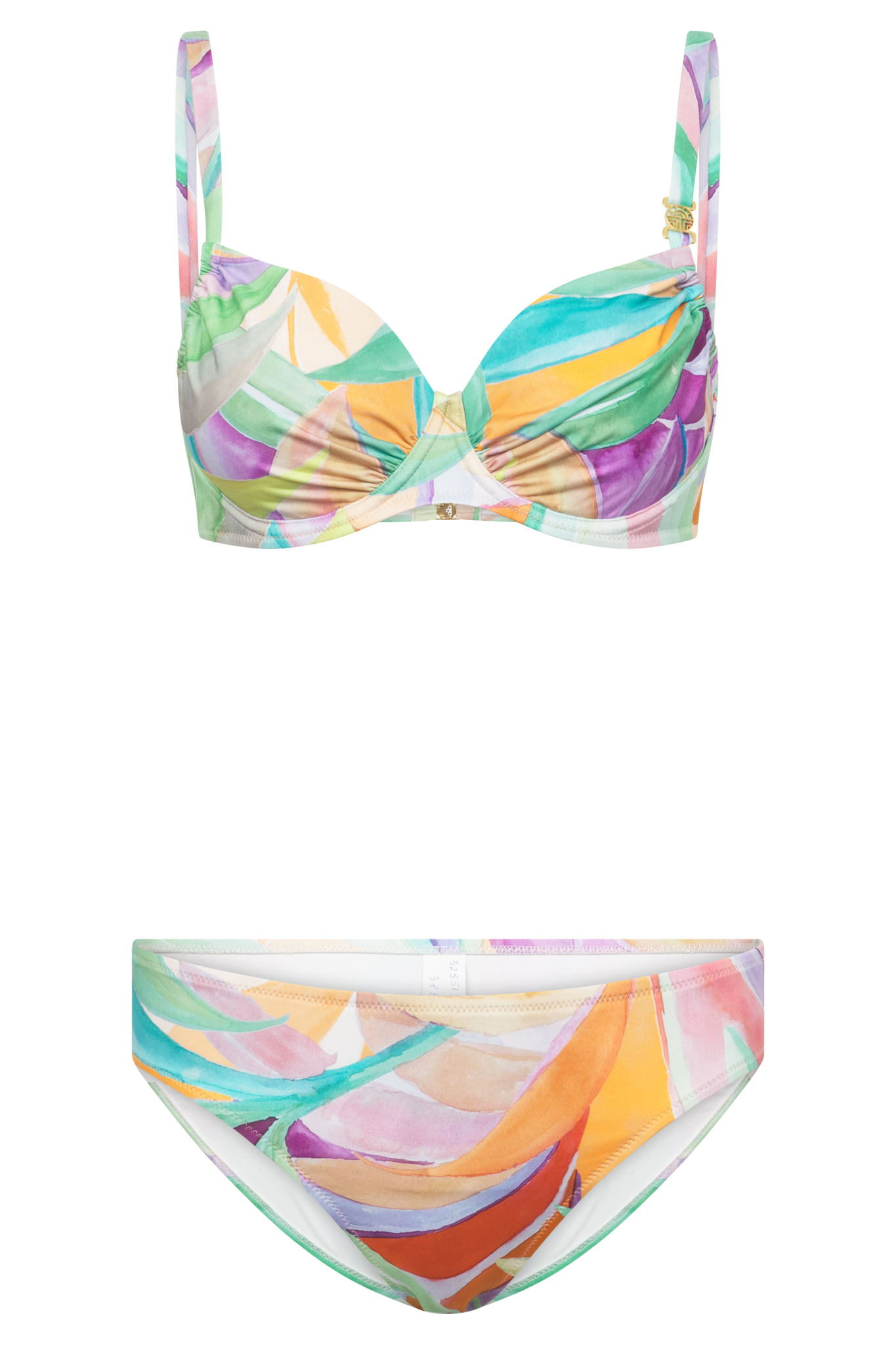 Féraud Bikini front view in Multicolor Leaves