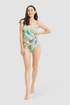 Féraud Tankini on model in Multicolor Leaves