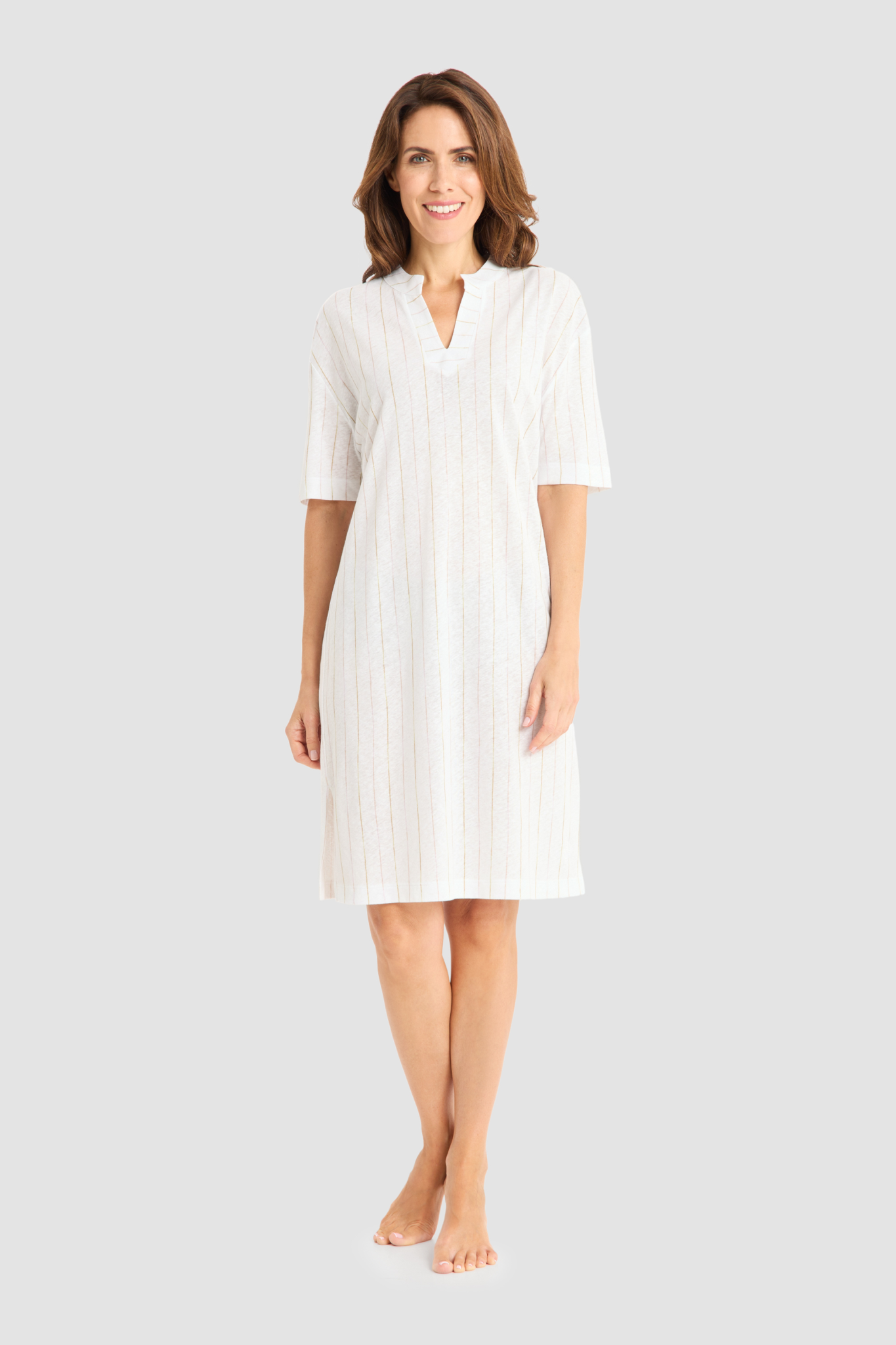 Féraud Nightgown on model in Stripe