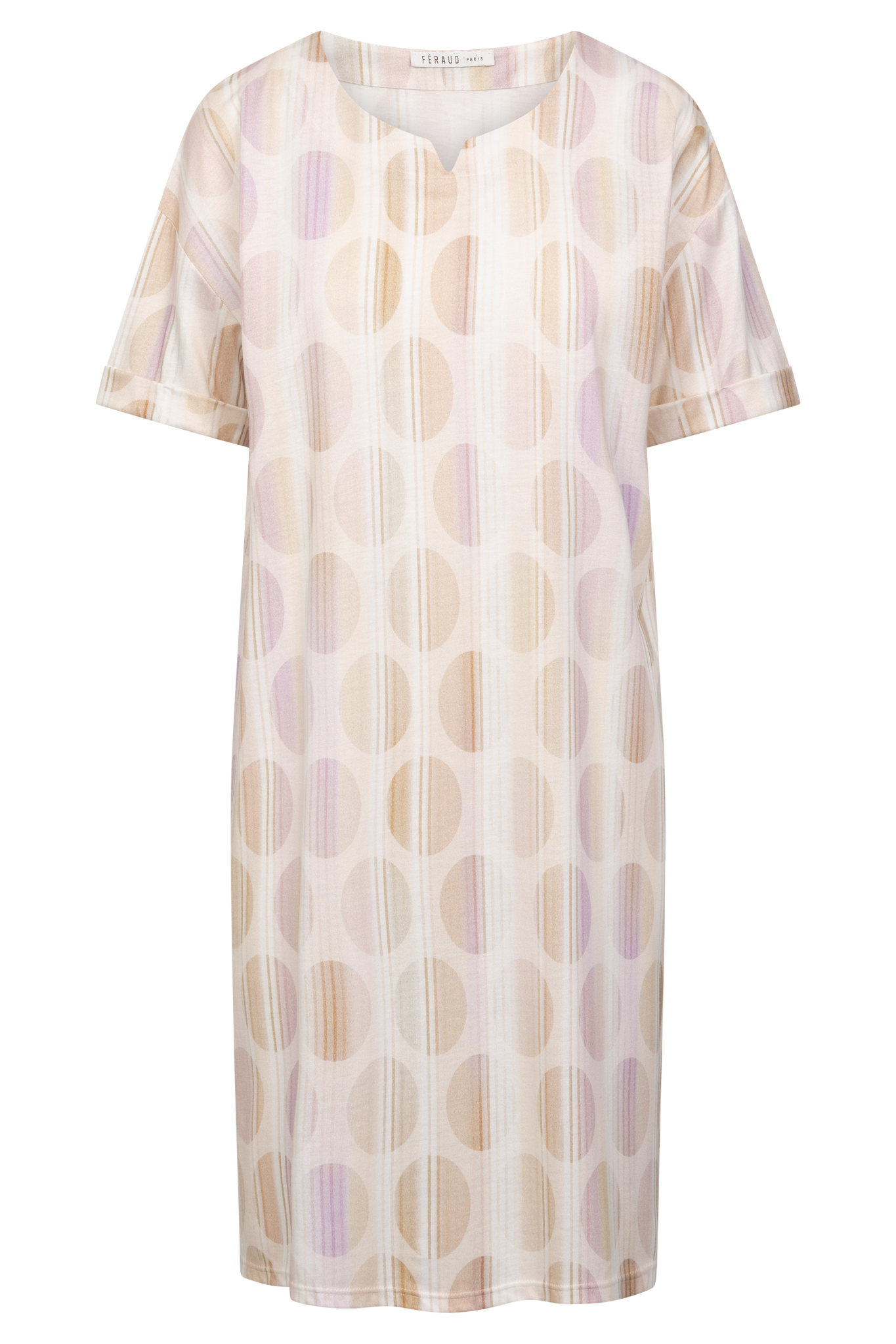 Féraud Nightgown front view in Graphic Dots