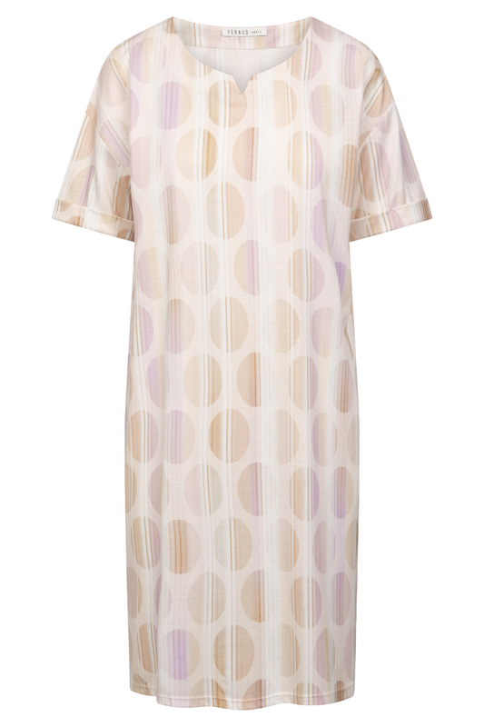 Féraud Nightgown front view in Graphic Dots