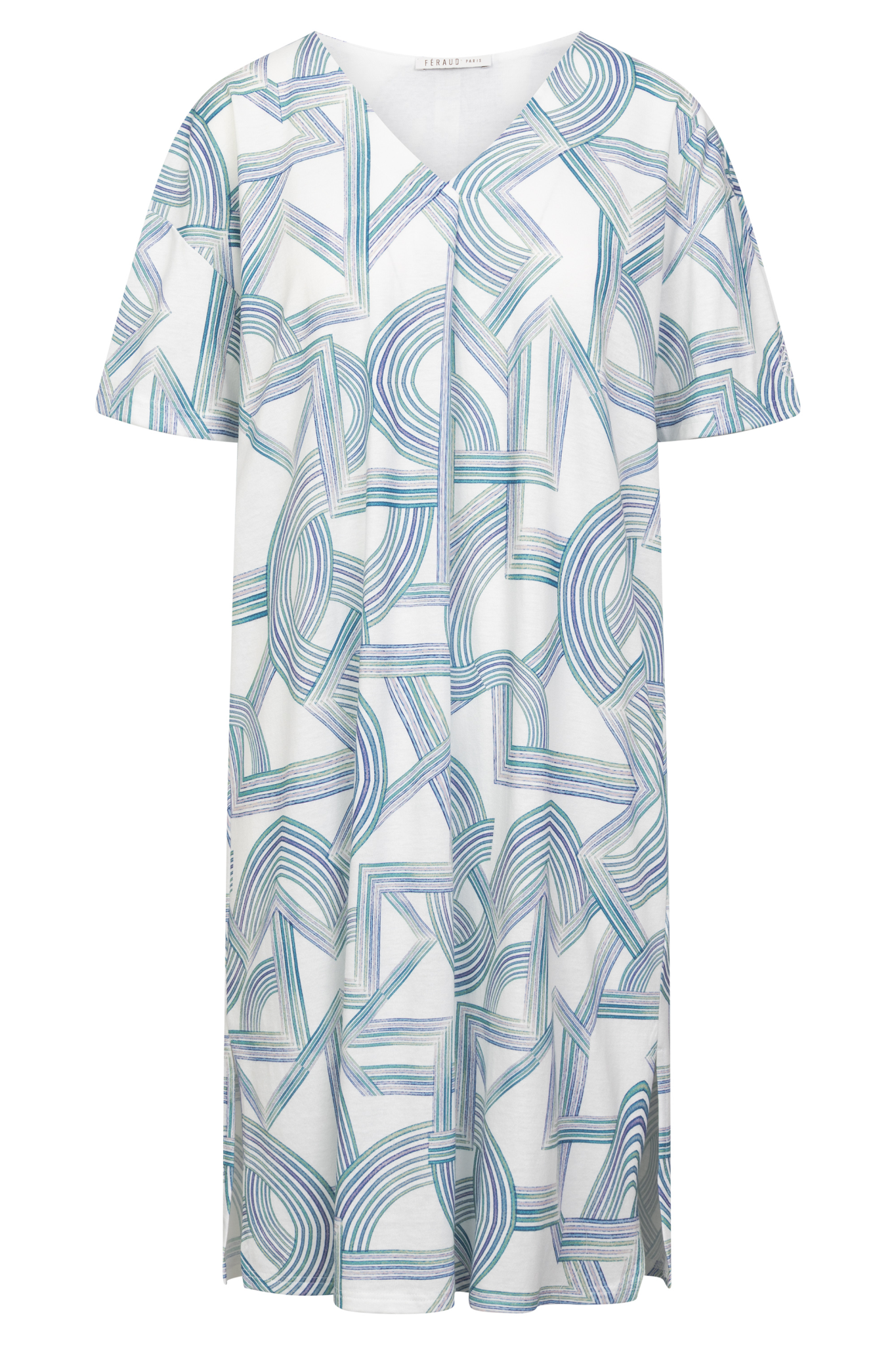 Féraud Nightgown front view in Graphic Print