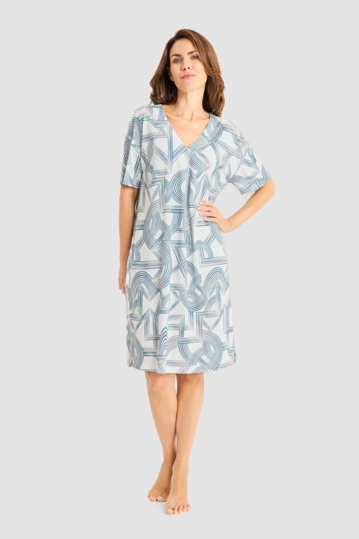 Féraud Nightgown on model in Graphic Print