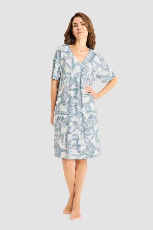 Féraud Nightgown on model in Graphic Print