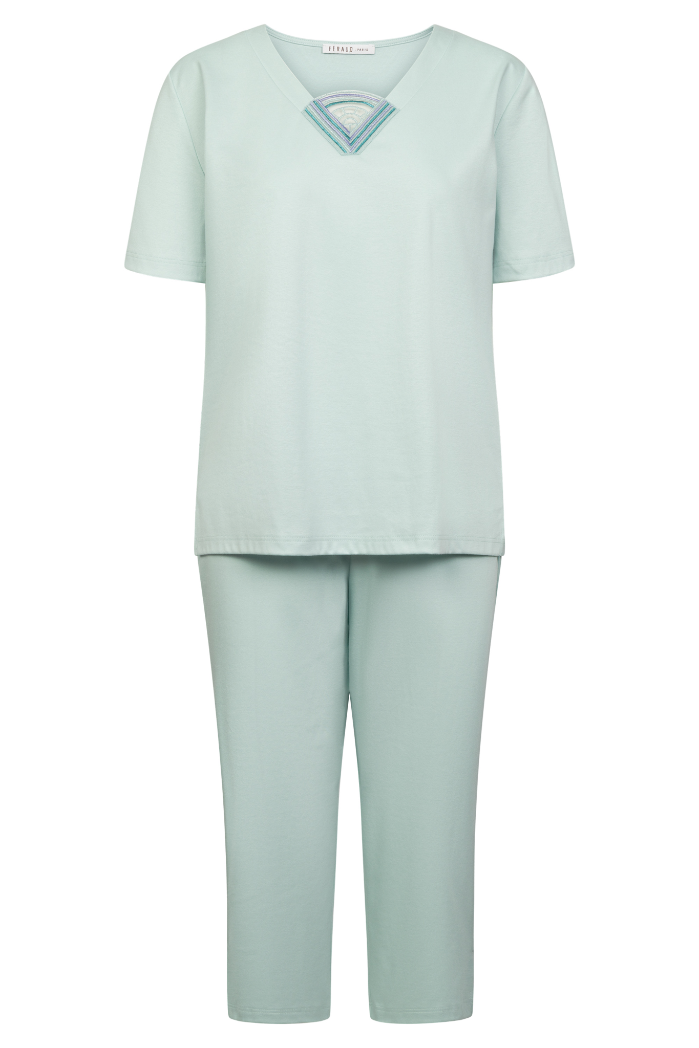 Féraud Pyjamas front view in Light Jade
