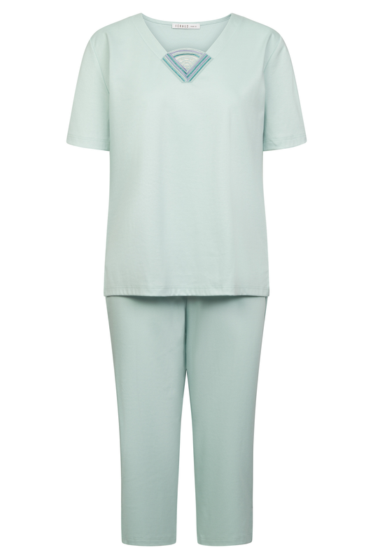 Féraud Pyjamas front view in Light Jade