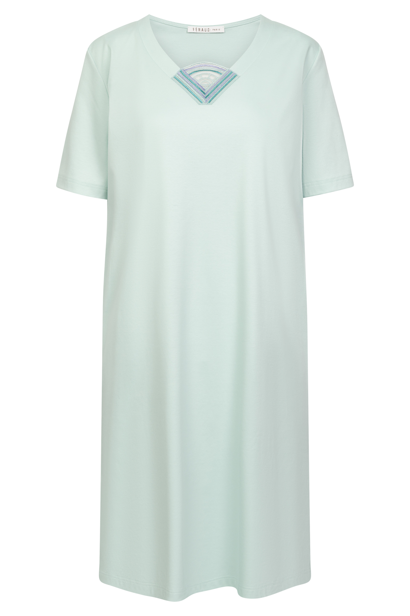 Féraud Nightgown front view in Light Jade