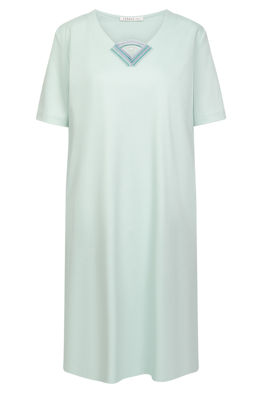 Féraud Nightgown front view in Light Jade