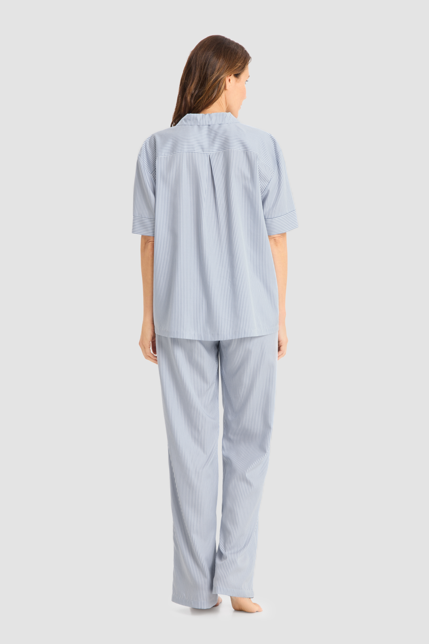 Féraud Pyjamas back view in Stripe Blue