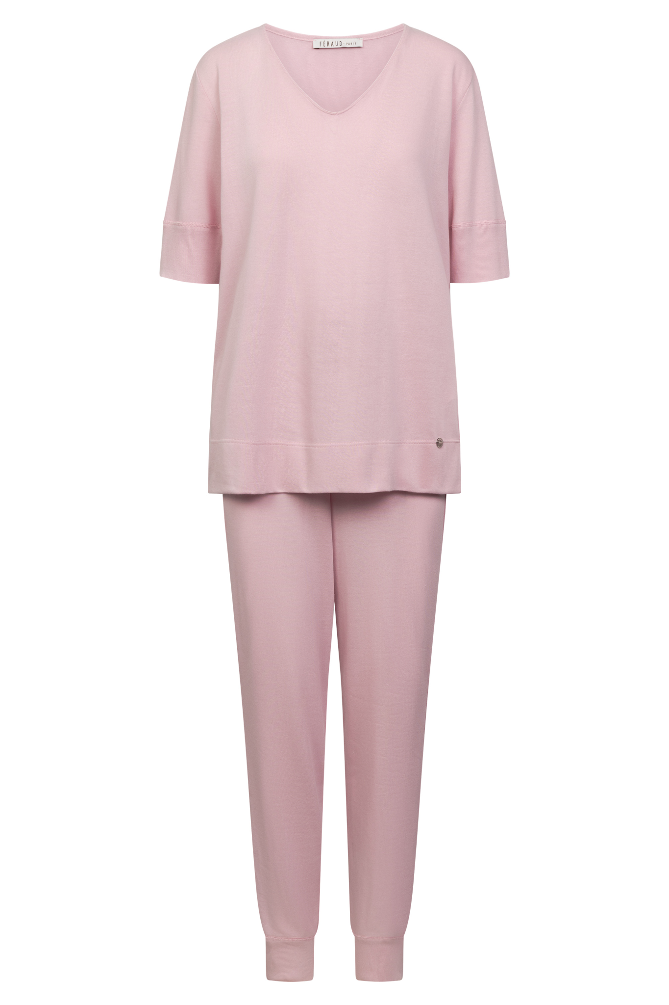 Féraud Lounge Set front view in Powder pink