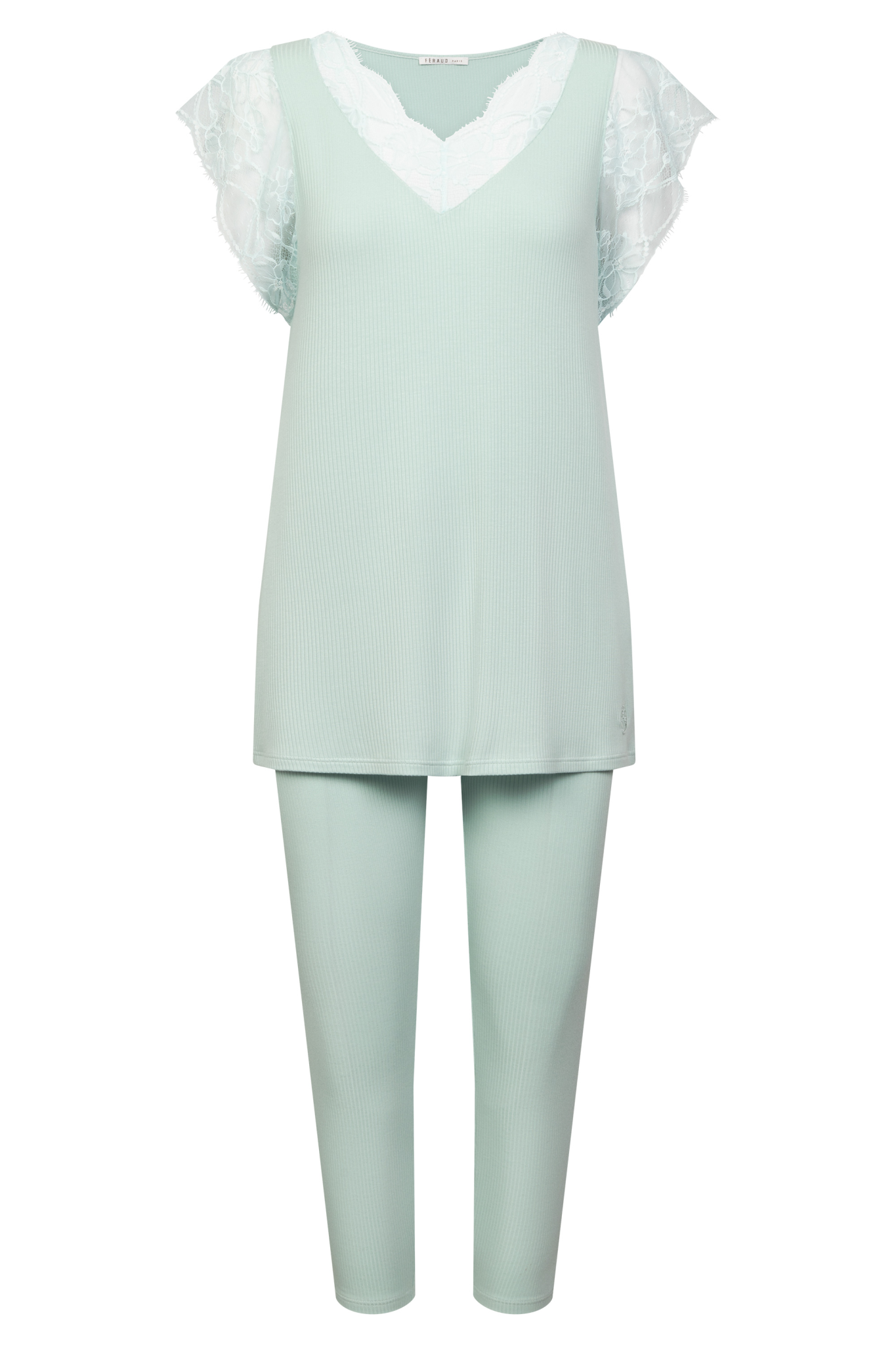 Féraud Pyjamas front view in Light Jade