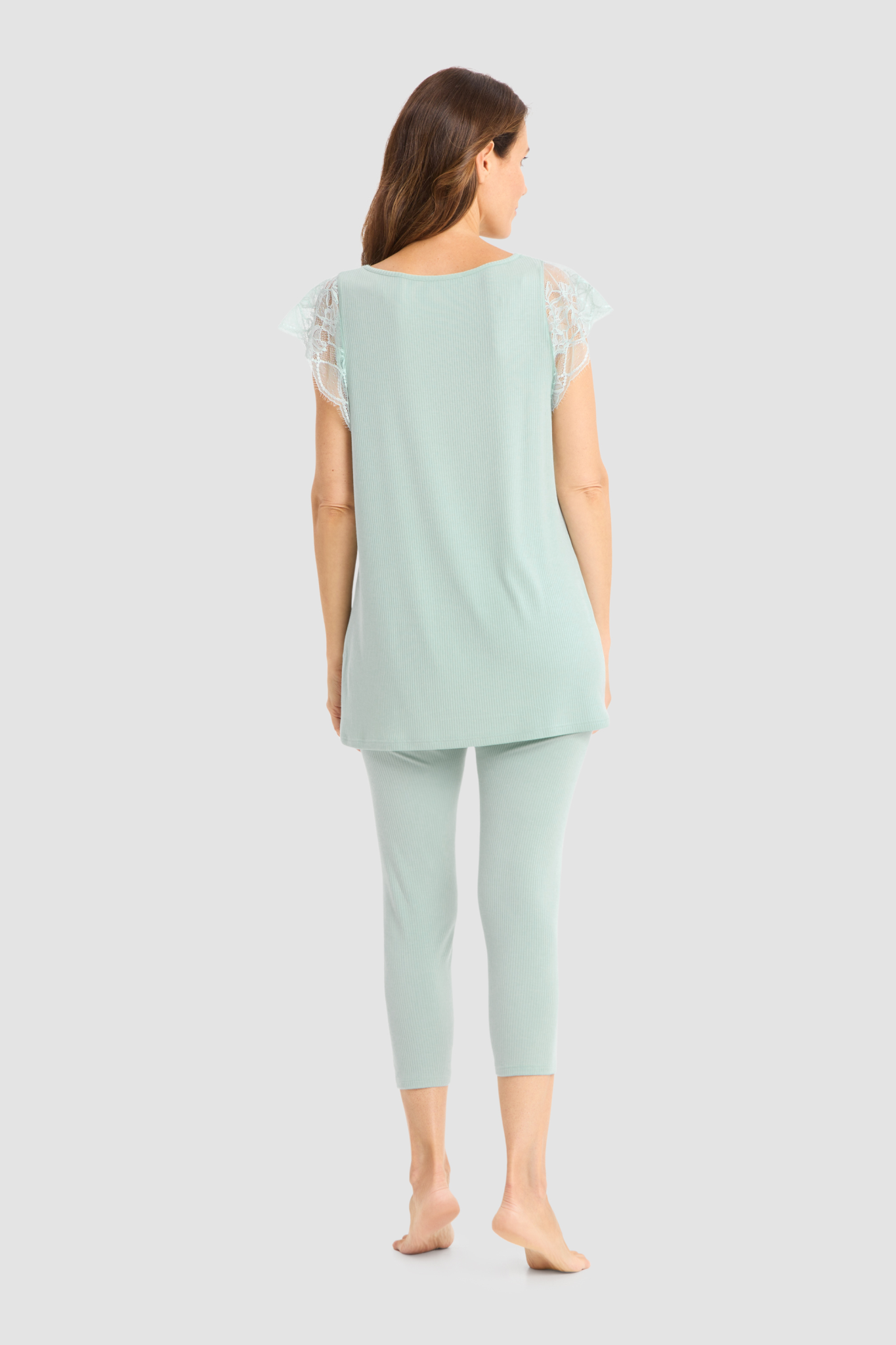 Féraud Pyjamas back view in Light Jade