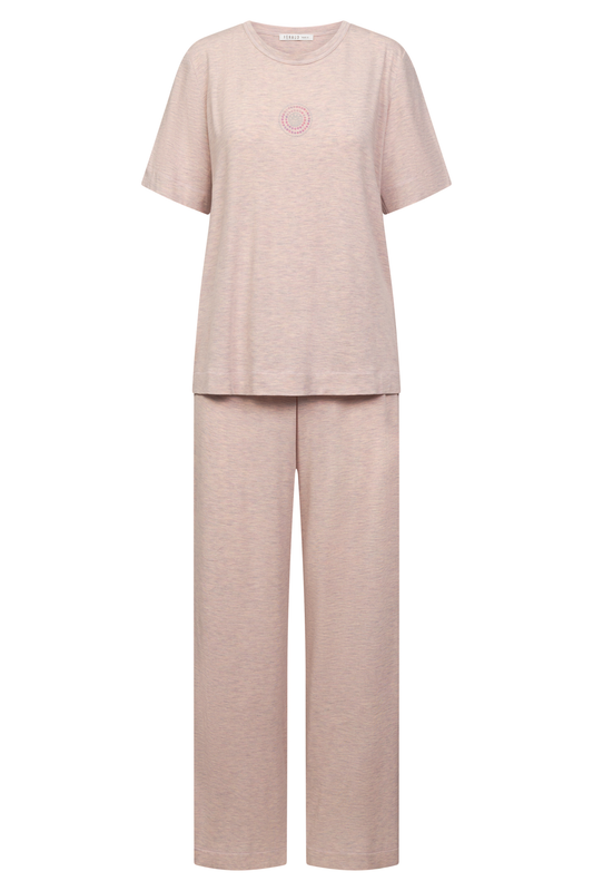Féraud Pyjamas front view in Heather Rose