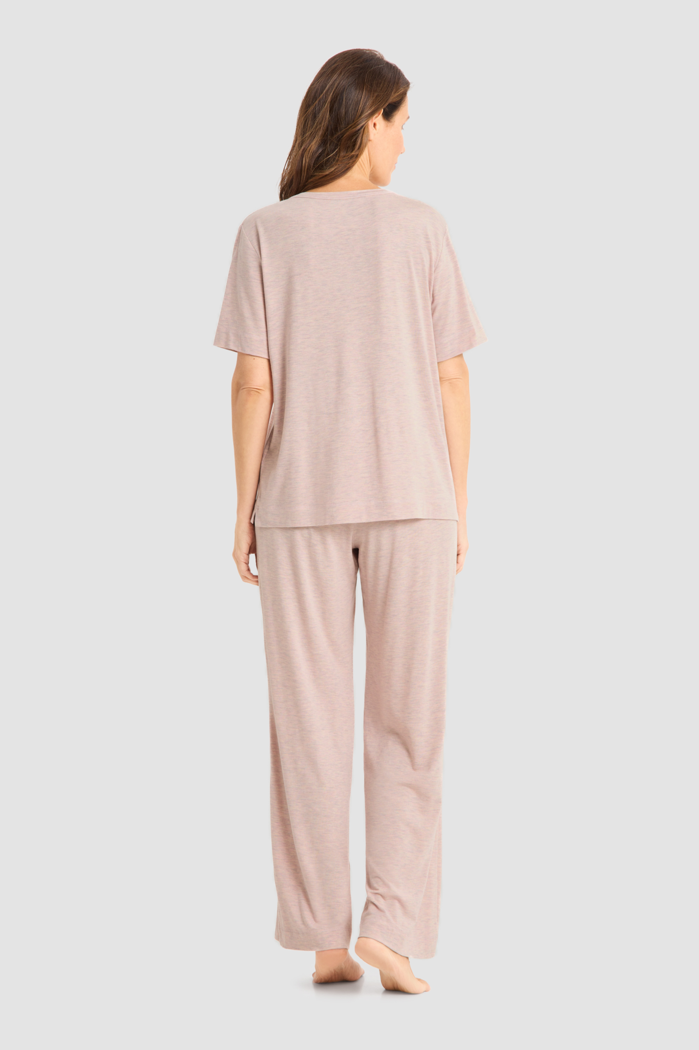 Féraud Pyjamas back view in Heather Rose