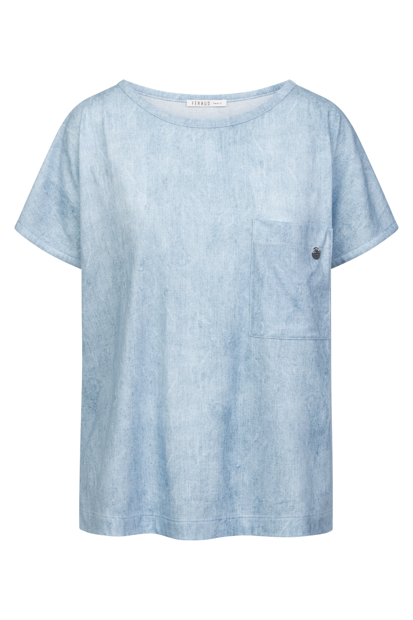 Féraud Lounge Top front view in Denim