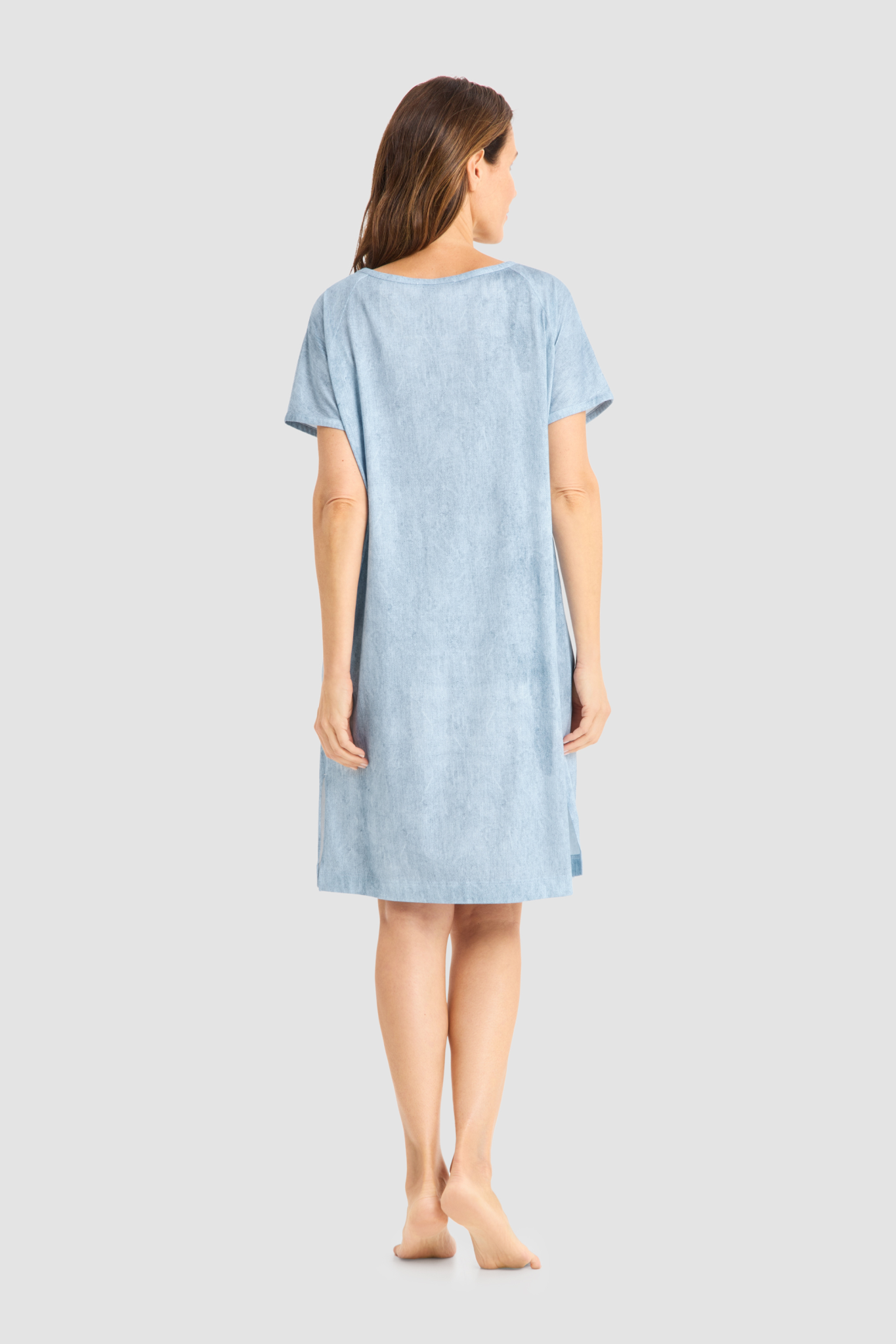 Féraud Nightgown back view in Denim