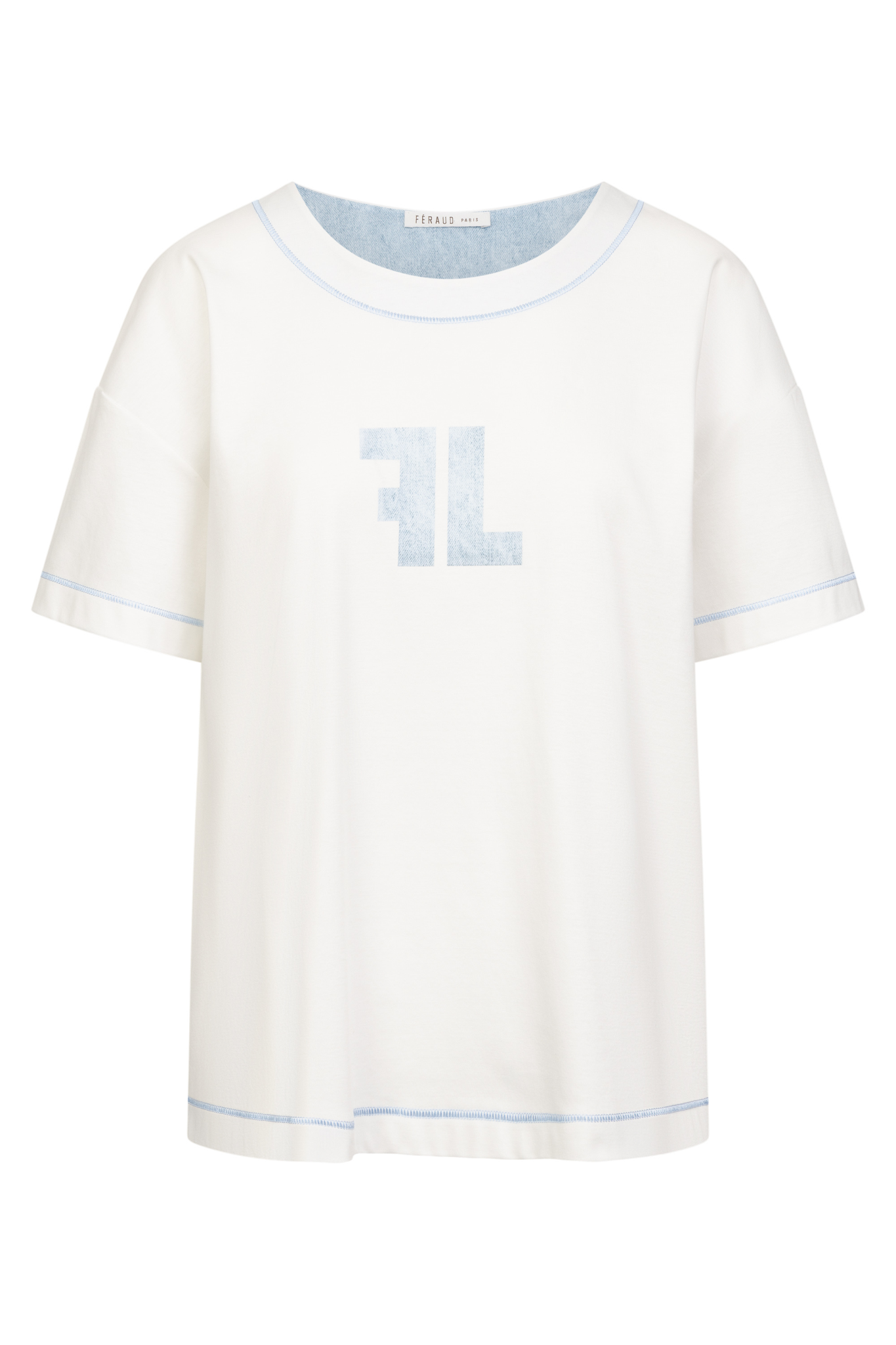 Féraud Lounge Top front view in Logoprint Blue