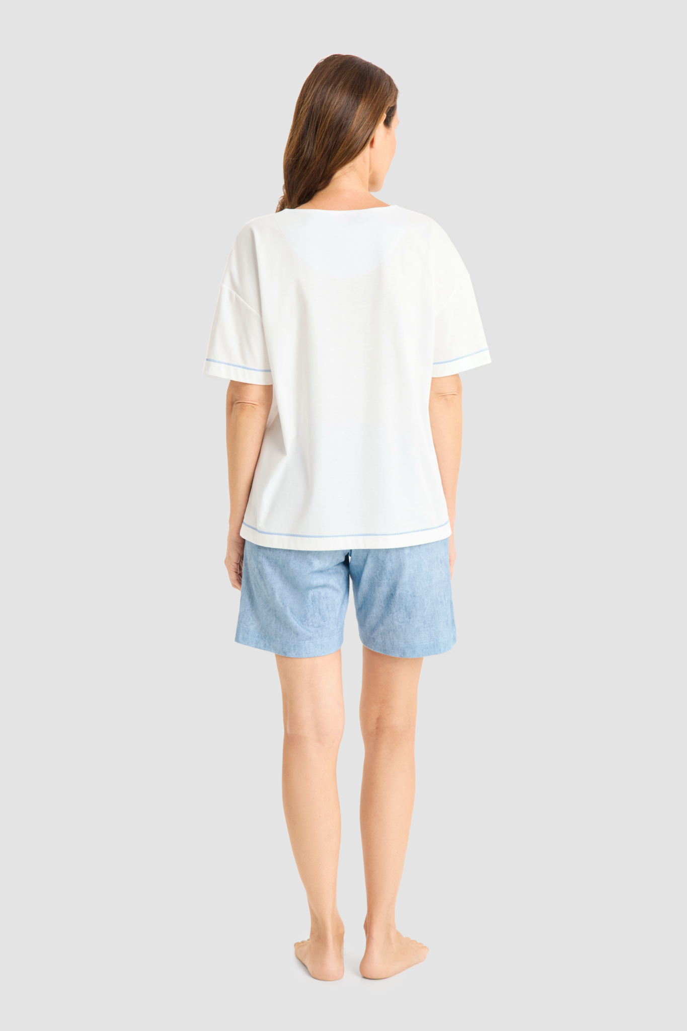 Féraud Lounge Top back view in Logoprint Blue