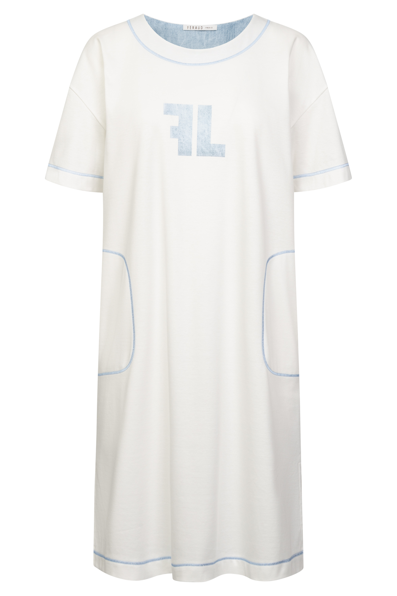 Féraud Nightgown front view in Logoprint Blue