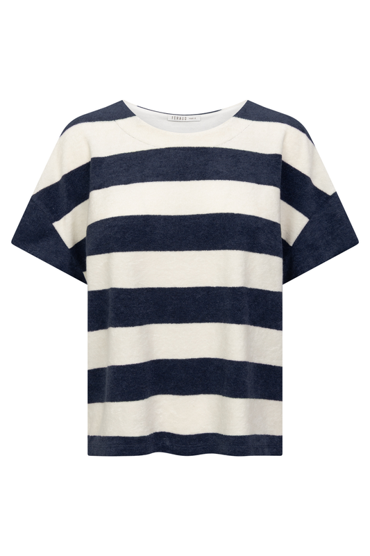 Féraud Lounge Top front view in Ringlet Navy