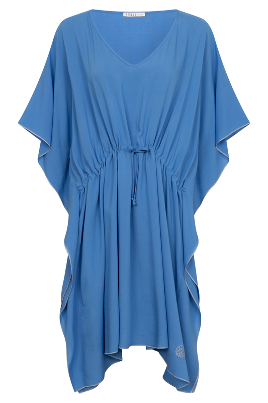Féraud Beach Dress front view in Azur