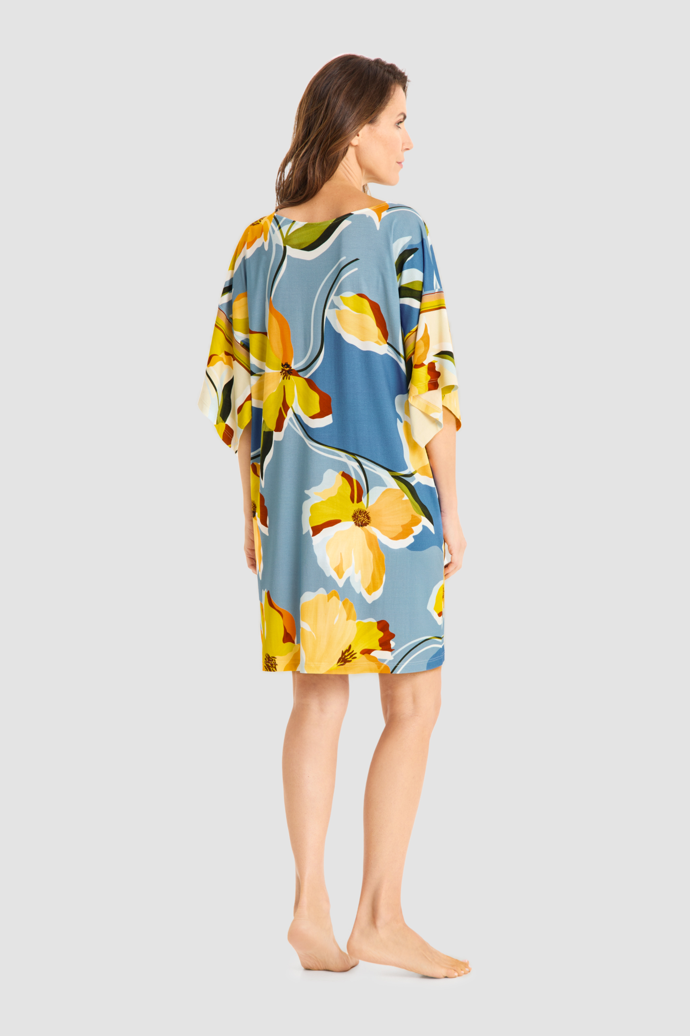 Féraud Beach Dress back view in Modern Flower