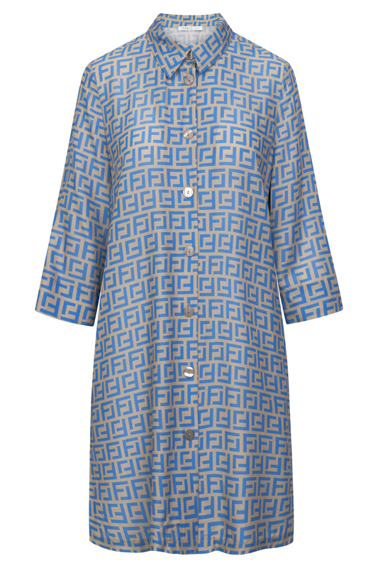 Féraud Beach Dress front view in Logo Print