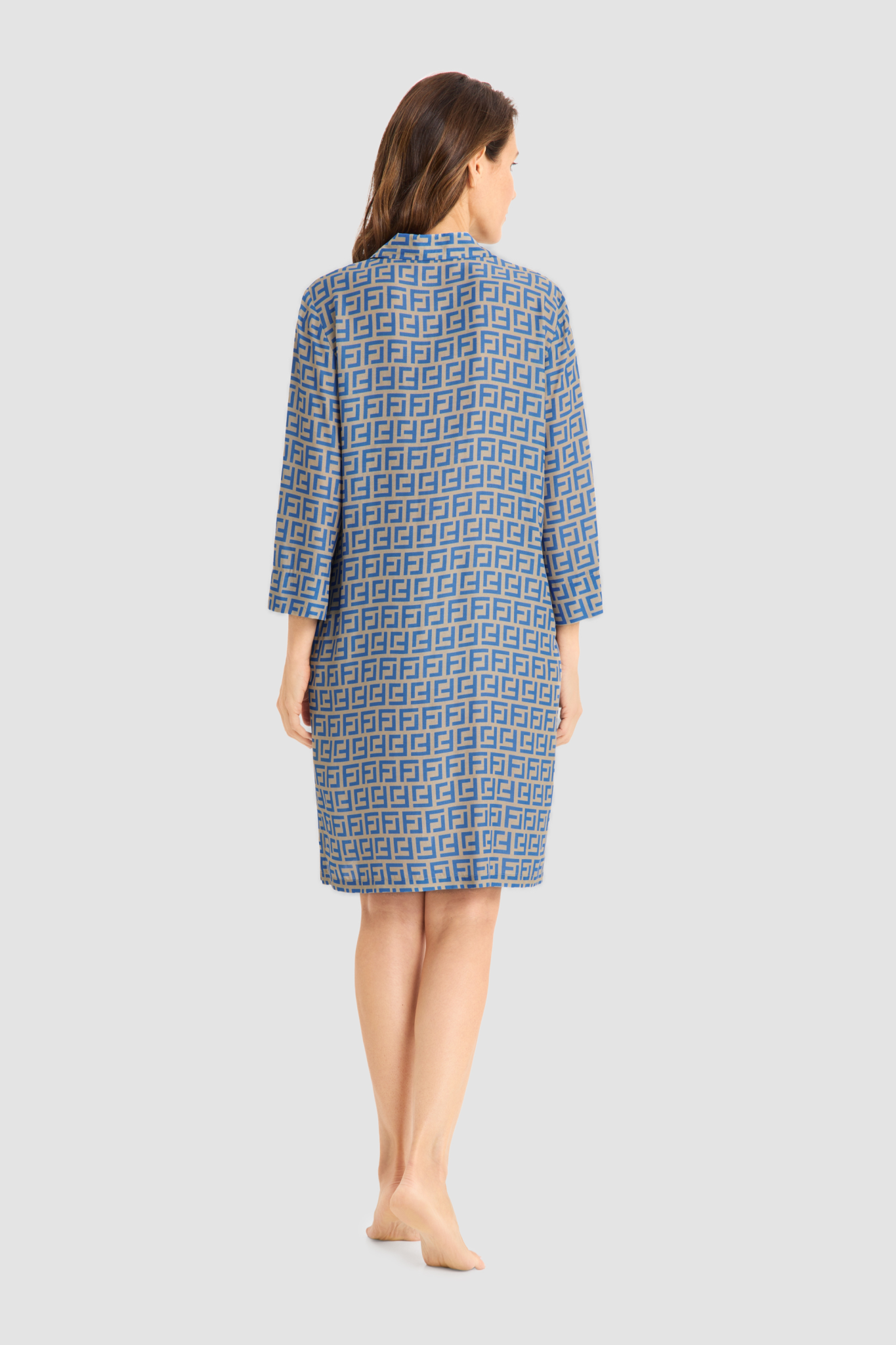 Féraud Beach Dress back view in Logo Print